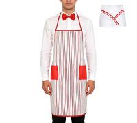 Stylish Service Costume - Waitress Uniform for Holiday Play | Premium Polyester with Comfortable Fit, Cosplay Party Outfit, Popcorn Inspired Design, Role Playing Apparel, Halloween, Festival Wear