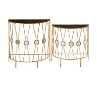 Stylish Set Of 2 Cross Design Console Tables, Durable Hallway Table, Easily Maintained Modern Console Table