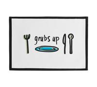 Stylish Set Of Four Doodle Grubs Up Placemats, Practical Placemats Set Of 4, Cotton Placemats For Table