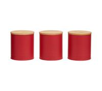 Interiors By PH Set Of Three Red Canisters, Red