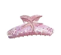 Stylish Shape Starfishes Hair Claw For Women And Girls Glittering Rhinestones Decoration Strong Acrylic Hairpin Bridal Hair Claw