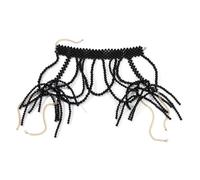 Stylish Shoulder Accessory With Elegant Fringes Sophisticated Pearls Beaded Body Chain Accessory For Daily Wear Dates Jewelry And Embellishments