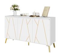 Stylish Sideboard Storage Cabinet with 4 Drawers & 3 Doors Kitchen Buffet with Top Surface Perfect for Dining Room & Living Room 140x40x80cm