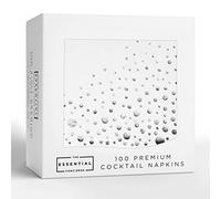 Stylish Silver Cocktail Napkins - 100 White & Silver, 5x5 Inch, 3-Ply, Disposable Party Napkins for Holidays & Christmas