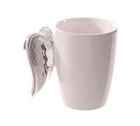 Stylish Silver Winged Angel Ceramic Mug Cup