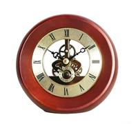 Stylish Skeleton Table Clock With Translucent Gears And Black Roman Numerals(Wine red (gold))