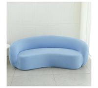 Stylish Sky Blue Curved Sofa CoverElastic AntiSlip Slipcover with Cloud PrintIdeal Home Decor for Curved Sectional Sofas Protects & Enhances Your Living Space