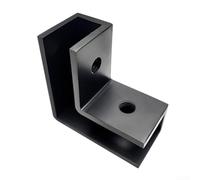 Stylish Sleeve Over Shower Door Glass Clamp, 90 Degree Angle, Matt Black