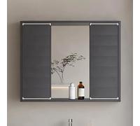 Stylish Sliding Bathroom Mirror Cabinet with Hidden Storage Aluminum Over-the-Toilet Medicine Cabinet with Doors & Shelves for Space-Saving nization