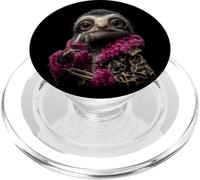 Stylish Sloth Portrait Fashion Animal Wine Glass Graphic PopSockets PopGrip for MagSafe