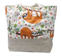 Stylish Sloths Woven Beach Tote Bag