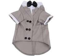 Stylish Small Dog Suit, Dog Bow Tie Shirt, Fashionable Wedding/Party Clothes with Exquisite Stitching, Lightweight Design for Pets, Multiple Sizes Availab (L)