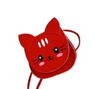 Stylish Small Handbag For Girls Adjustable Shoulder Strap Cats Design Practical PU Leather Construction Crossbody Bag Toddler Princess Handbag Outdoor