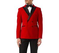 Stylish SMITH Velvet Double Breasted Tuxedo Blazer XPOSED Red 46