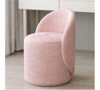 Stylish Soft Padded Dining Chair | Faux Lamb Velvet Makeup Stool with Comfortable Backrest | Ideal for Living Room Bedroom Dressing Table & Makeup Vanity | Non-Rotatable