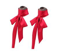 Stylish Soft Scarf Ribbon Scarf Long Skinny Satin Belt Sash Necktie Neck Scarf Choker for Women, 2 Red, 200 cm