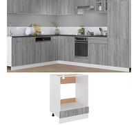 Stylish Sonoma Gray Kitchen Hanging Cabinets 60x46x81.5 cm | Multi-Layer Wood Storage Solution for Kitchen & Oven Space | Modern & Functional Design