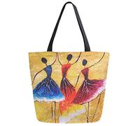 Stylish Spanish Three Dancer Painting Art Print Extra Large Canvas Market Beach Travel Reusable Grocery Shopping Tote Bag School Portable Storage HandBag