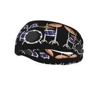Stylish sports headband with Jazz drum printed design suitable for running fitness and hiking