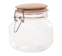 Stylish Square 800ml Glass Jar With Wooden Lid, Durable Glass Jar With Lid, Versatile Airtight Storage Jars Premier Housewares Clear One Size