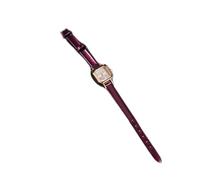 Stylish Square Metal Case Analog Quartz Wrist Watch with Scratch-Proof PU Strap Long Service Time Pin Buckle Easy Adjust for Women (Brown) (Purple)