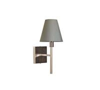 Stylish Square Wall Light With Grey Shade And Brushed Nickel Finish