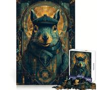 Stylish Squirrel Portrait with Art Deco Elements 1000 Piece Jigsaw Puzzles for Teenagers Jigsaw Mental Logic Toy Leisure Time Fine Edge 50x75cm