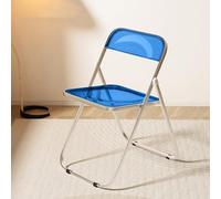 Stylish Stackable Modern Acrylic Folding Chair - Comfortable Backrest For Home Office, Events & Dining - Minimalist Clear Multi-use Furniture B 16W x 30.3H