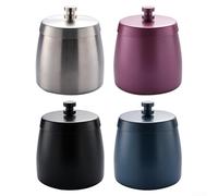 Stylish Stainless Steel Soot Collector with Lid, Perfect for Keeping Ashes Contained Indoors and Outdoors (Silver)