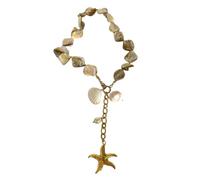 Stylish Starfishes Necklace With Shell And Conch Pendants Unique Necklace Suitable For Trendy And Beach Looks Beach Neck Jewelry