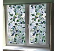 Stylish static cling privacy window film with nature-inspired foliage pattern, suitable for windows and glass doors in various rooms (D18072-45 * 100cm)