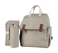 Stylish Striped Baby Strollers Hanging Bag with Multiple Compartments Portable Changing Mat for Organized Baby Essential Pregnancy Must Have