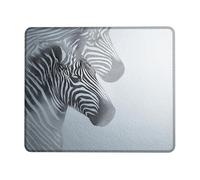 Stylish Striped Horse Print Mouse Pad, Black White Animal Graphic Design, Seasons, Modern Decor for Home and Office Use, Non-Slip Soft Surface Square 8x10 Inch
