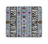 Stylish Striped Horse Stripes Mouse Pad, Blue Floral Patterned Desk Mat, Non-Slip Rubber Mousepad for Home Office Gaming, Design Gift for All Seasons Square 8x10 Inch
