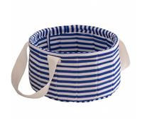 Stylish Striped Laundry Basket with Handles Lightweight Quilted Storage