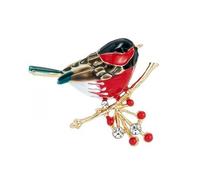 Stylish Sturdy Alloy Sparrow Brooch Decoration With Elegant Rhinestones For Trendy Women's Fashionable Ensembles Alloy Pin