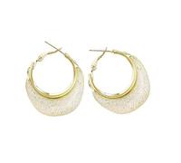 Stylish Sturdy Metal Hoop Earring With Intricate Cutout Designs Portable For Office Professionals And Casual Wearers Elegant Hoop Earring