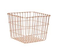 Vertex Copper Plated Square Storage Basket, Brown