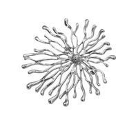 Stylish Sun Divinity Raised Brooch Metallic Finish Elegant Corsage Pin Jewelry for Casual and Formal Outfits Trendy Chest Pin
