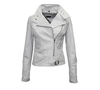 Stylish Supermodel Beyonce New Ladies White Jacket Italian Real Lambskin Leather Biker Casual Style Design (8)