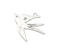Stylish Swallow Shape Charm With Hollow Design Premium Alloy Materials Jewelry Component For Accessory Creation Stylish Alloy Charm
