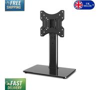 Stylish Swivel TV Stand with Tempered Glass - Fits 23-43 inch TVs, Easy Assembly