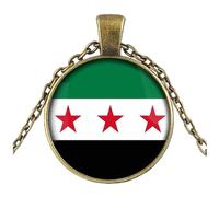 Stylish Syria Flags Charm Necklace For Culture Enthusiasts And Fashion Seekers Craft From Sturdy Zines Alloy And Glass Unique Fashion Jewelry