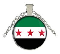 Stylish Syria Flags Charm Necklace For Culture Enthusiasts And Fashion Seekers Craft From Sturdy Zines Alloy And Glass Unique Fashion Jewelry