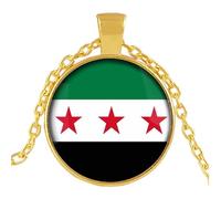 Stylish Syria Flags Charm Necklace For Culture Enthusiasts And Fashion Seekers Craft From Sturdy Zines Alloy And Glass Unique Fashion Jewelry