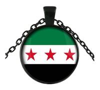 Stylish Syria Flags Charm Necklace For Culture Enthusiasts And Fashion Seekers Craft From Sturdy Zines Alloy And Glass Unique Fashion Jewelry