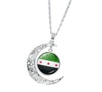 Stylish Syrian Arab Republic Flags Necklace Sturdy Flags Necklace Adornment Expressing Love For Culture Neck Jewelry