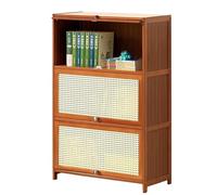 Stylish Tall Freestanding Bookshelf with Cabinet DoorsModern Bookcase for Home Office Living Room Study & Kitchen Pantry60 x 32 x 73 cm Storage Solution