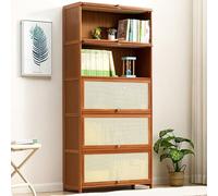 Stylish Tall Freestanding Bookshelf with Cabinet DoorsModern Bookcase for Home Office Living Room Study & Kitchen Pantry60 x 32 x 73 cm SpaceSaving Storage Solution