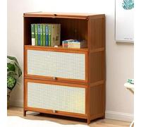 Stylish Tall Freestanding Bookshelf with Cabinet DoorsModern Bookcase for Home Office Living Room Study & Kitchen Pantry60 x 32 x 73 cm Storage Solution